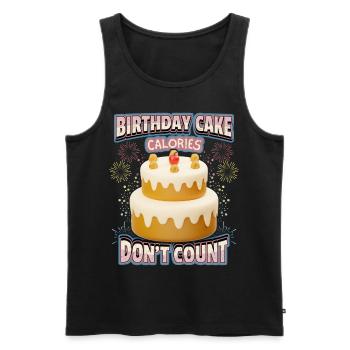 Geburtstag, lustiger Spruch mit Kuchen, Kalorien - Männer Premium Bio Tank Top - Schwarz - Vorne - AI Model Male 178 light (178cm)