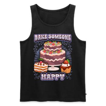 Kuchen backen, Torte backen, lustiger Spruch - Männer Premium Bio Tank Top - Schwarz - Vorne - AI Model Male 178 light (178cm)