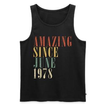 45. Geburtstag Mann Original Juni Jahrgang 1978 - Männer Premium Bio Tank Top - Schwarz - Vorne - Michal (187cm)