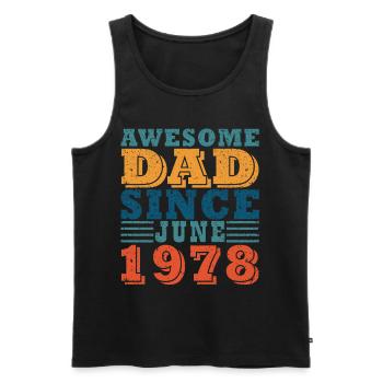 1978 | June 1978 Birthday Perfectly aged - Men's Premium Organic Tank Top - black - Front - Michal (187cm)