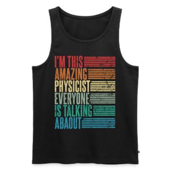 Vintage Physiker Physikerin Geschenk Retro - Männer Premium Bio Tank Top - Schwarz - Vorne - AI Model Male 178 light (178cm)