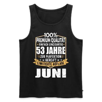 53. Geburtstag Juni Jahrgang 1970 Vintage - Männer Premium Bio Tank Top - Schwarz - Vorne - Michal (187cm)