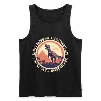 Drôle Papa Papasaurus Dino Dinosaur Cadeau - Débardeur bio Premium Homme - noir - Devant - Michal (187cm)