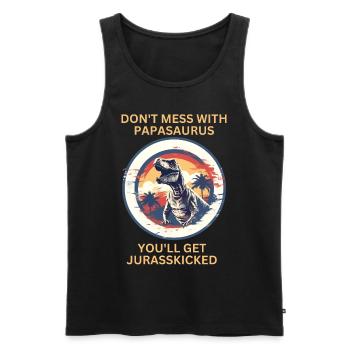 Drôle Papa Papasaurus Dino Dinosaur Cadeau - Débardeur bio Premium Homme - noir - Devant - Michal (187cm)