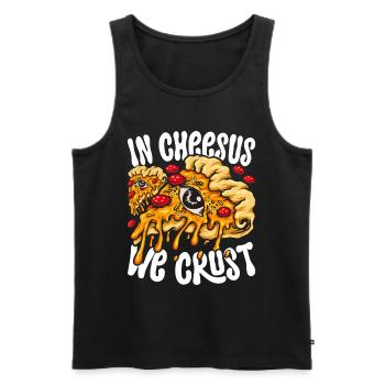 Pizza Chef Pizzaiolo In Cheesus We Crust - Débardeur bio Premium Homme - noir - Devant - Michal (187cm)