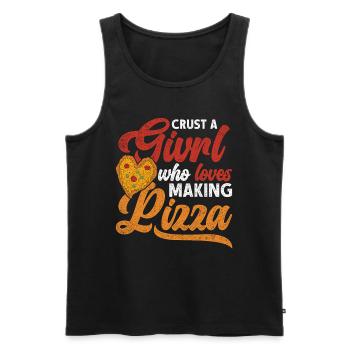 Pizzabäcker Crust A Girl Who Loves Making Pizza - Men's Premium Organic Tank Top - black - Front - AI Model Male 178 light (178cm)