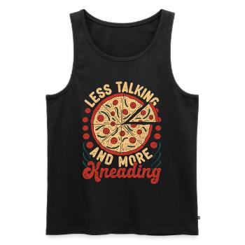 Pizzabäcker Pizzaiolo Less Talking More Kneading - Männer Premium Bio Tank Top - Schwarz - Vorne - Michal (187cm)