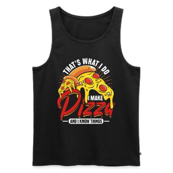 Pizza Chef I Make Pizza And I Know Things - Men's Premium Organic Tank Top - black - Front - AI Model Male 178 light (178cm)