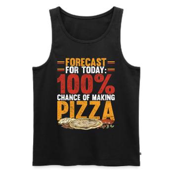 Forecast For Today 100% Chance Of Making Pizza - Men's Premium Organic Tank Top - black - Front - AI Model Male 178 light (178cm)