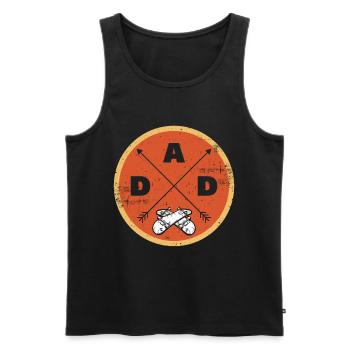 Mann Skate Papa Geschenk Vatertag Skateboard - Männer Premium Bio Tank Top - Schwarz - Vorne - Michal (187cm)