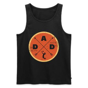 Man Vollyball Papa Volly Daddy Father - Men's Premium Organic Tank Top - black - Front - Michal (187cm)