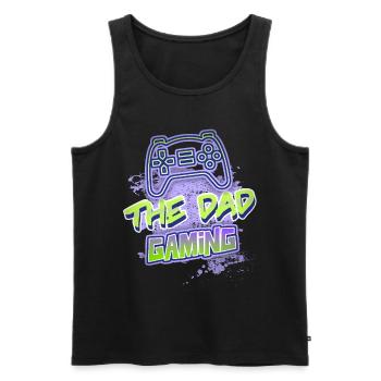 Gaming-Dad, lustiger Spruch - Männer Premium Bio Tank Top - Schwarz - Vorne - Michal (187cm)