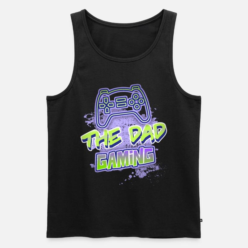 Gaming-Dad, lustiger Spruch - Männer Premium Bio Tank Top - Schwarz