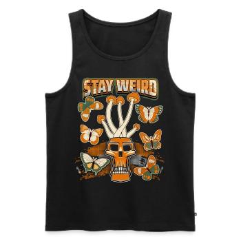 Magic Mushrooms, Psychedelic, Skull, Mushrooms - Men's Premium Organic Tank Top - black - Front - AI Model Male 178 light (178cm)