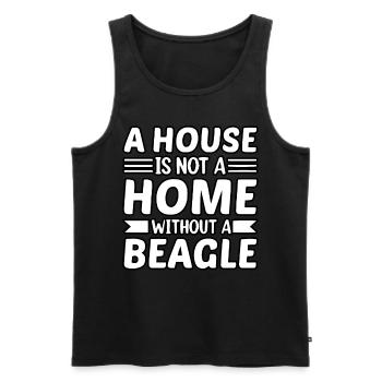 Une maison n’est pas une maison sans Beagle - Débardeur bio Premium Homme - noir - Devant - Michal (187cm)