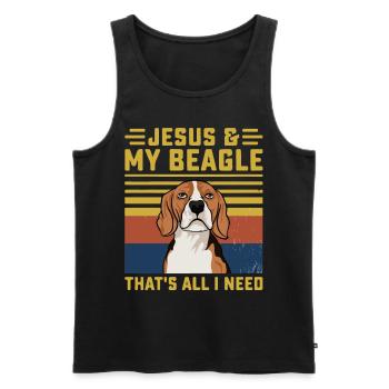 Jesus my Beagle that's all I need - Männer Premium Bio Tank Top - Schwarz - Vorne - AI Model Male 178 light (178cm)