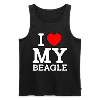 J’aime mon Beagle - Débardeur bio Premium Homme - noir - Devant - Michal (187cm)