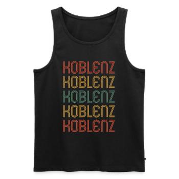 Koblenzerin Koblenzer Koblenz - Men's Premium Organic Tank Top - black - Front - AI Model Male 178 light (178cm)