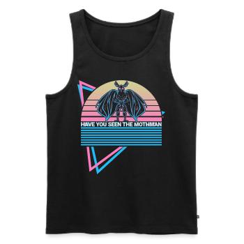 Mothman Crypto Cryptozoologie Rétro - Débardeur bio Premium Homme - noir - Devant - AI Model Male 178 light (178cm)