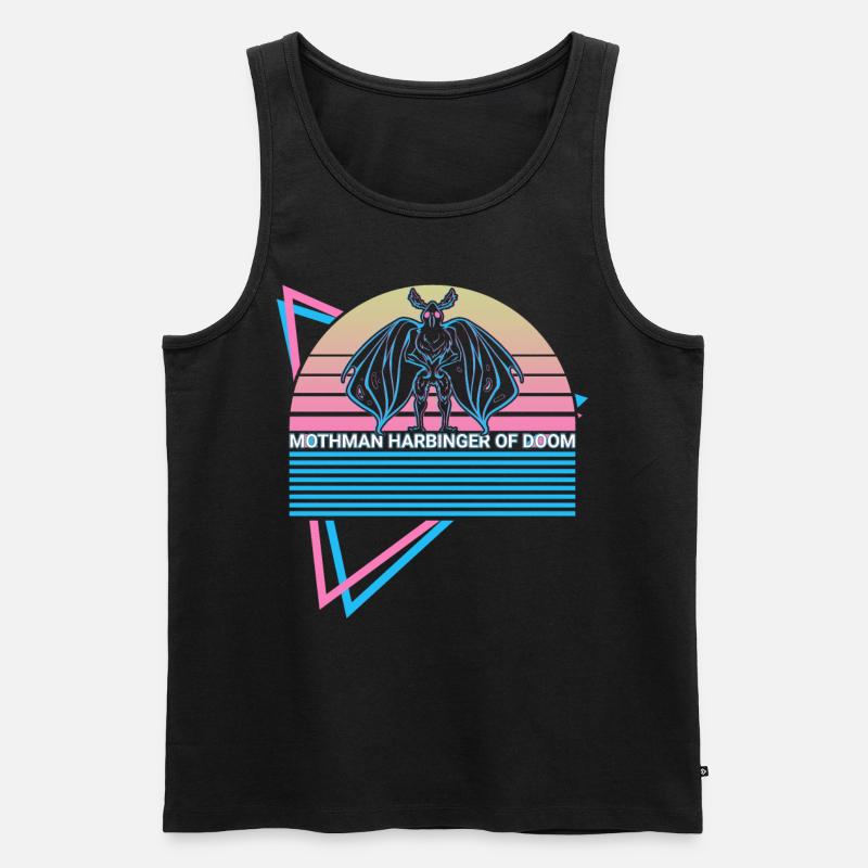 Mothman Kryptide Retro - Männer Premium Bio Tank Top - Schwarz
