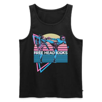 Muay Thai Kickboxen Retro - Männer Premium Bio Tank Top - Schwarz - Vorne - AI Model Male 178 light (178cm)