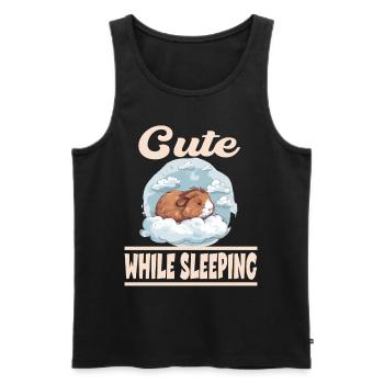 Niedliches Meerschweinchen Schläft Schlafen - Männer Premium Bio Tank Top - Schwarz - Vorne - Michal (187cm)