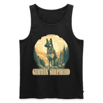 Deutscher Schäferhund Hund Hunderasse - Männer Premium Bio Tank Top - Schwarz - Vorne - AI Model Male 178 light (178cm)