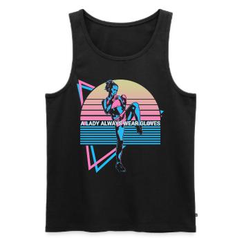 Muay Thai Kickboxen Retro - Männer Premium Bio Tank Top - Schwarz - Vorne - AI Model Male 178 light (178cm)