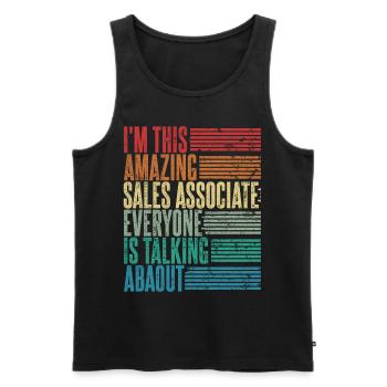Vintage Sales Rep Gift Retro - Men's Premium Organic Tank Top - black - Front - AI Model Male 178 light (178cm)