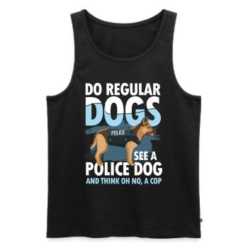 Do Regular Dogs See A Police Dog A Cop - Männer Premium Bio Tank Top - Schwarz - Vorne - Michal (187cm)