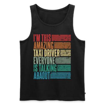 Vintage Taxi Driver Taxi Driver Cadeau Rétro - Débardeur bio Premium Homme - noir - Devant - Michal (187cm)