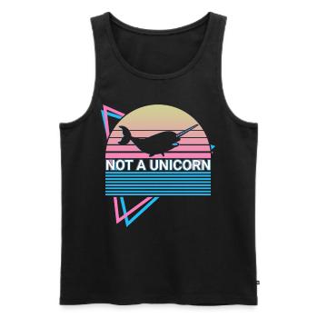 Narwal Retro - Männer Premium Bio Tank Top - Schwarz - Vorne - AI Model Male 178 light (178cm)