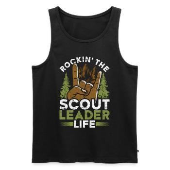 Pfadfinderführer Rockin' The Scout Leader Life - Männer Premium Bio Tank Top - Schwarz - Vorne - Michal (187cm)
