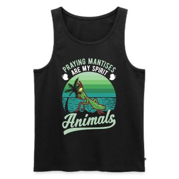 Gottesanbeterin Spirit Animal Fangschrecke - Männer Premium Bio Tank Top - Schwarz - Vorne - Michal (187cm)