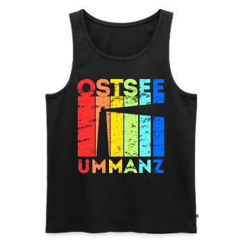 Ummanz Insel Ostsee Leuchtturm Urlaub Idee - Männer Premium Bio Tank Top - Schwarz - Vorne - AI Model Male 178 light (178cm)