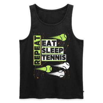 Eat-Sleep-Tennis funny tennis saying - Men's Premium Organic Tank Top - black - Front - Michal (187cm)