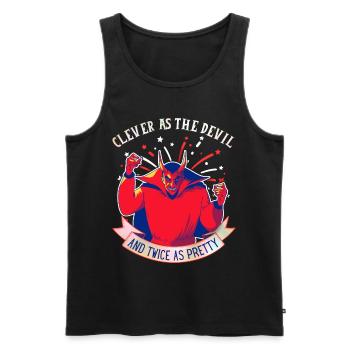 Devil-Devil funny saying, comic style - Men's Premium Organic Tank Top - black - Front - AI Model Male 178 light (178cm)
