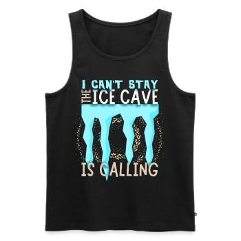 Spéléologue, Ice Cave Ice Cave Research Saying - Débardeur bio Premium Homme - noir - Devant - AI Model Male 178 light (178cm)