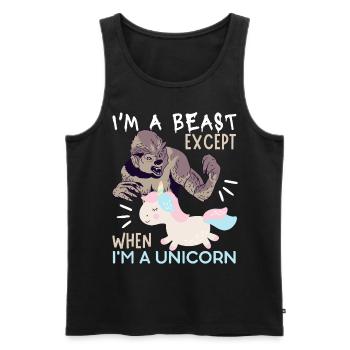 Einhorn-Unicorn, Ungeheuer, Zombie Spruch - Männer Premium Bio Tank Top - Schwarz - Vorne - AI Model Male 178 light (178cm)