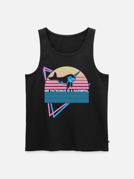 Narwhal Retro - Men's Premium Organic Tank Top - black
