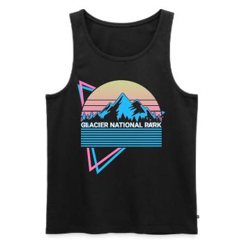 National Park Glacier Retro - Men's Premium Organic Tank Top - black - Front - Michal (187cm)