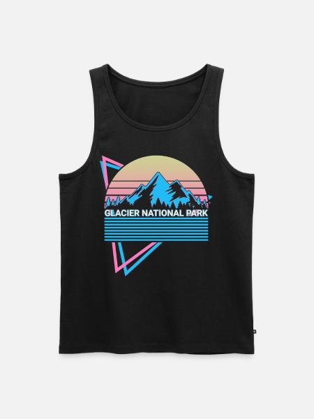 National Park Glacier Retro - Men's Premium Organic Tank Top - black