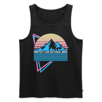 National Park Retro - Männer Premium Bio Tank Top - Schwarz - Vorne - Michal (187cm)