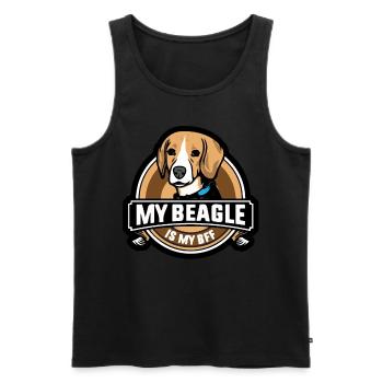 Mon Beagle est ma meilleure amie - Débardeur bio Premium Homme - noir - Devant - Michal (187cm)
