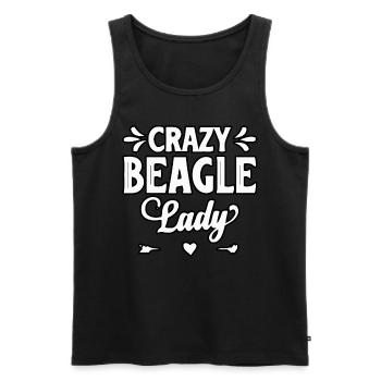 Crazy beagle lady - Men's Premium Organic Tank Top - black - Front - Michal (187cm)