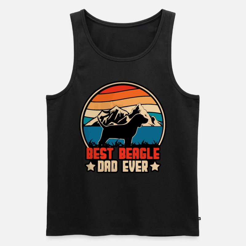 Best beagle dad ever - Männer Premium Bio Tank Top - Schwarz