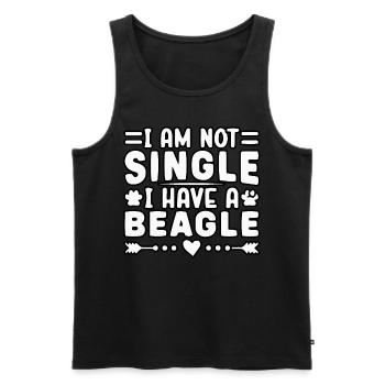 I am not single I have a Beagle - Men's Premium Organic Tank Top - black - Front - AI Model Male 178 light (178cm)