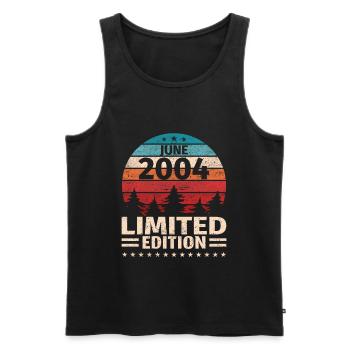 19th Birthday June Vintage 2004 Vintage - Men's Premium Organic Tank Top - black - Front - Michal (187cm)