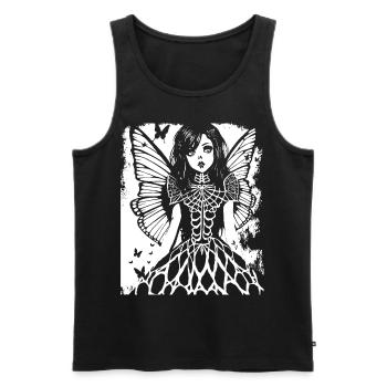 Schreiender Punkrocker mit Mohican Anarchy Punk - Männer Premium Bio Tank Top - Schwarz - Vorne - Michal (187cm)