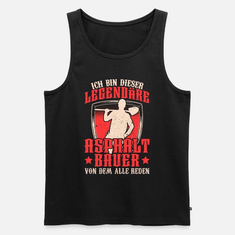 Legendärer Asphaltbauer Straßenbauer - Männer Premium Bio Tank Top - Schwarz